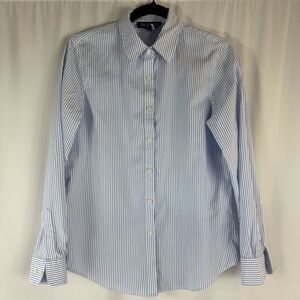 Jones New York Blue and White Stripe Easy Care
Blouse S 100% Cotton